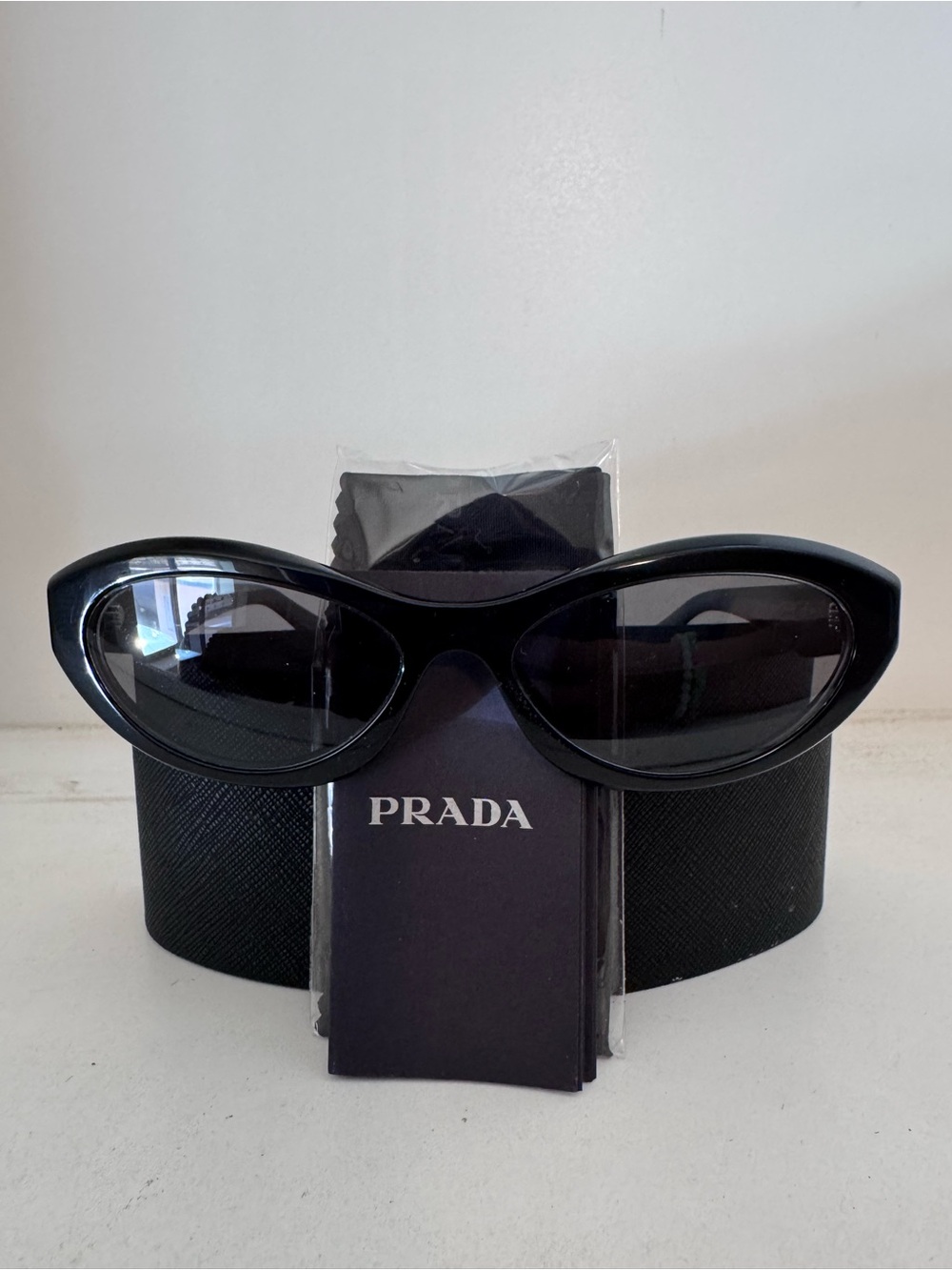 Prada Black Oval Sunglasses PR26ZS
